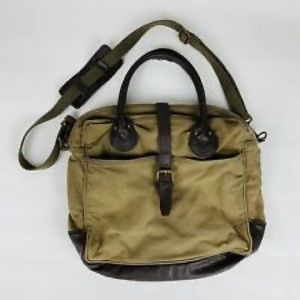 J. Crew Brown Canvas and Leather Men’s Satchel